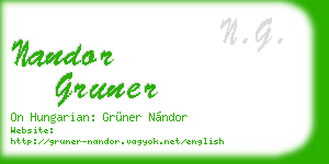 nandor gruner business card