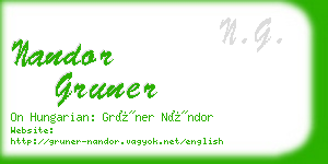 nandor gruner business card